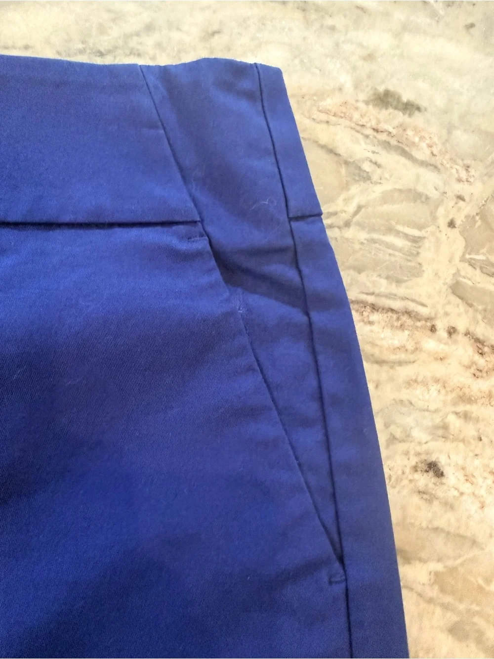 Ann Taylor Size 10 Navy Blue Stretch Cotton Straight Pencil Skirt Career